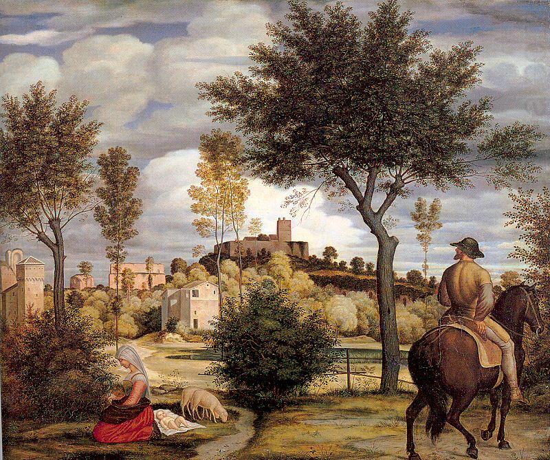 Ideal Landscape with Horseman, Olivier, Woldemar Friedrich